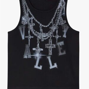 Valley Lane Black Tank Top with Silver Accents